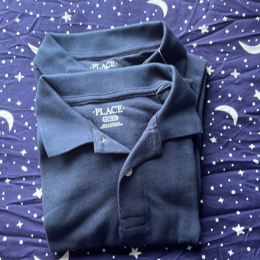 Navy blue shirt sleeve uniform polo shirt